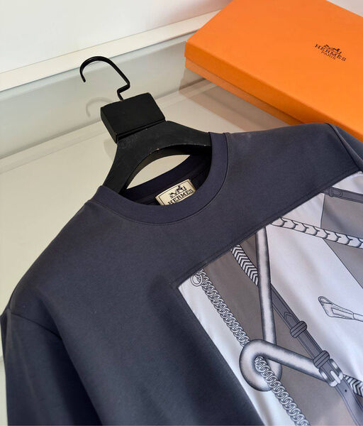 Мужская футболка Hermès мужской графитовый 178299-4