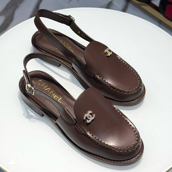 Туфли Chanel женский кожа черный 185603-2