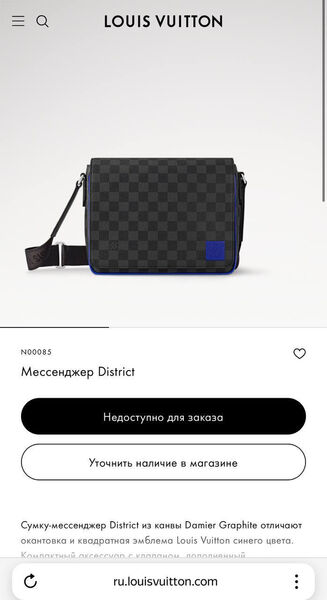 Мужская сумка мессенджер Louis Vuitton мужской черный 180837-6