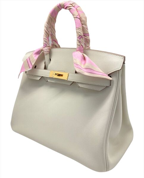Сумка Hermès Birkin 30 ручная работа женский кожа белый 75352-2