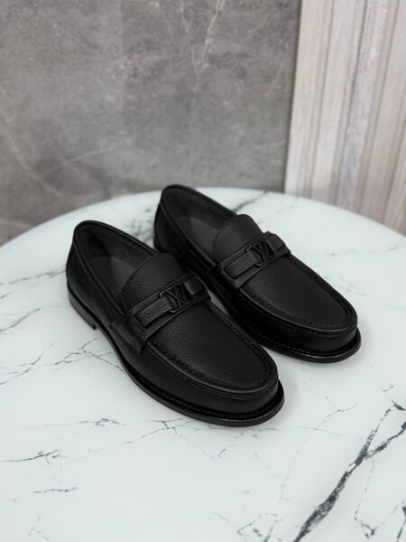Мужские лоферы Louis Vuitton мужской кожа черный 185774-2