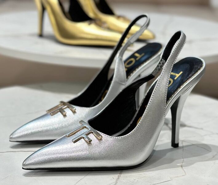 Туфли Tom Ford женский кожа серебристый 139518