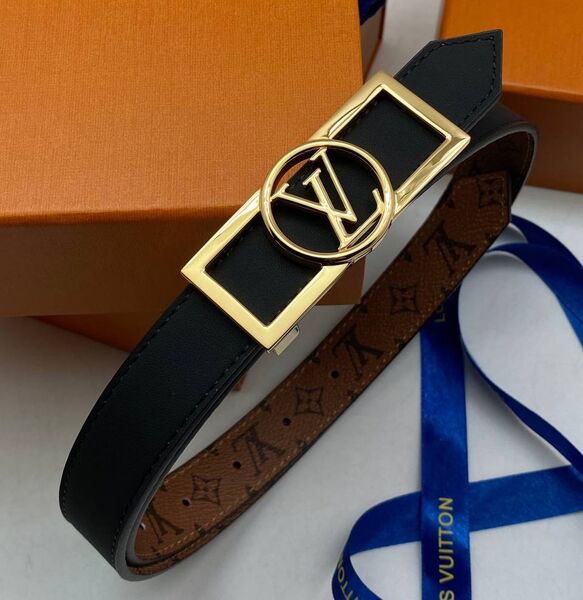 Ремень Louis Vuitton женский кожа черный 188252