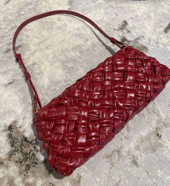 Сумка Bottega Veneta женский кожа бордовый 186099