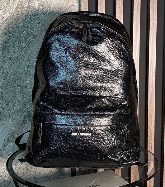 Мужской рюкзак Balenciaga мужской кожа epi черный,серебристый 135366