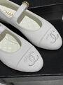 Балетки Chanel женский вельвет белый 132190-6