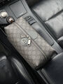 Мужской несессер косметичка Gucci мужской кожа графитовый 108450-3