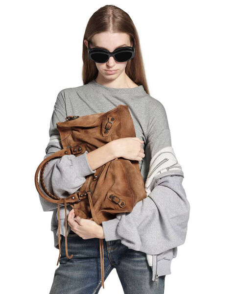 Сумка Balenciaga женский замша бежевый 200107-3