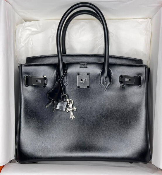 Сумка Hermès Birkin 25 женский кожа черный 128896