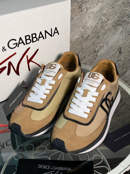 Мужские кроссовки Dolce & Gabbana мужской замша бежевый 168527-2