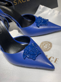 Босоножки Versace женский кожа синий 12905-3