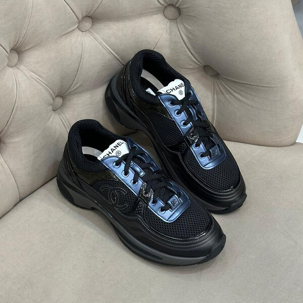 Кроссовки Chanel женский кожа черный 126334-2