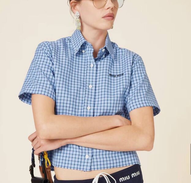 Рубашка Miu Miu женский бирюзовый 149868