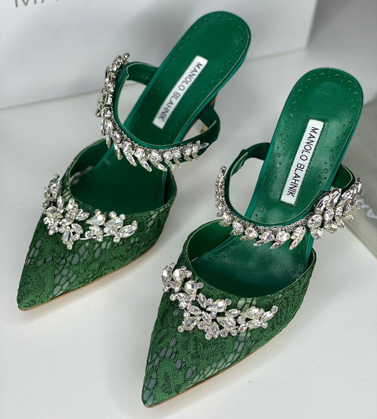Туфли Manolo Blahnik женский зеленый 80819