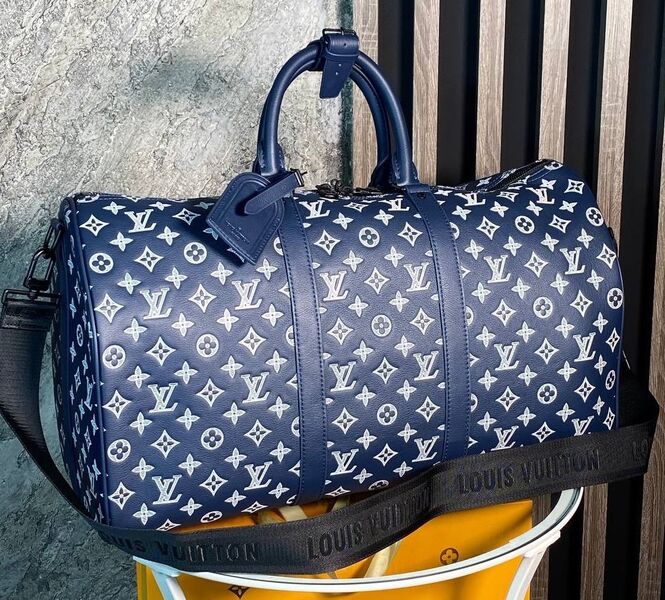 Дорожная сумка Louis Vuitton мужской кожа синий 152750