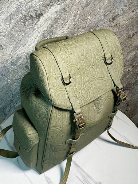 Мужской рюкзак Christian Dior мужской кожа болотный 168447-7
