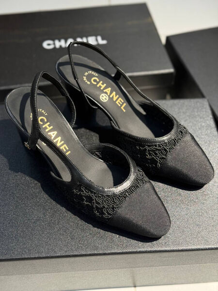 Туфли Chanel женский кожа черный 188712-2