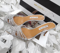 Босоножки Aquazzura женский кожа графитовый 11695-1