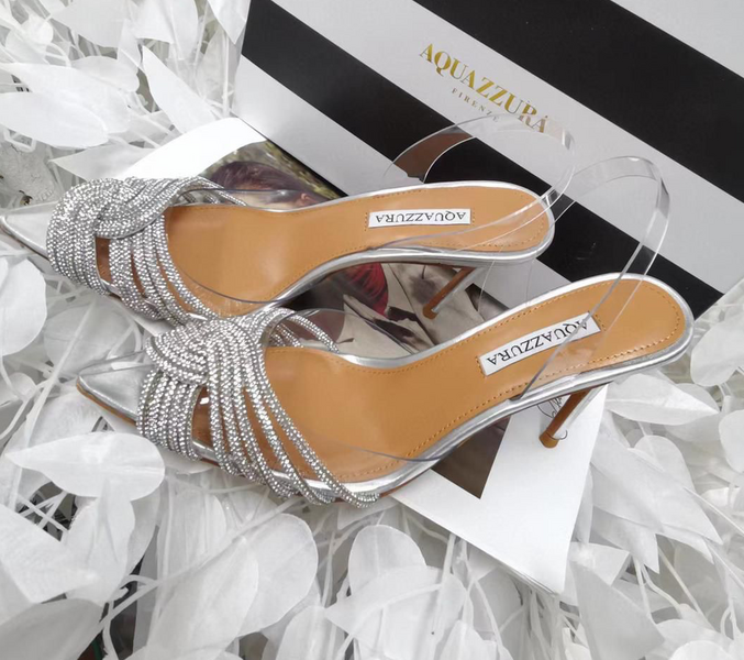 Босоножки Aquazzura женский кожа графитовый 11695