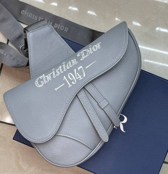 Мужская сумка слинг Christian Dior Saddle мужской кожа графитовый 143202