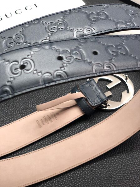 Мужской ремень Gucci мужской кожа синий 52353-2