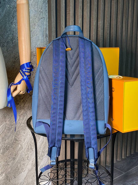 Мужской рюкзак Louis Vuitton мужской кожа синий 145931-5