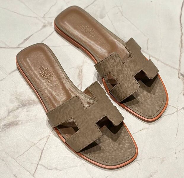 Шлепки Hermès женский кожа 148496