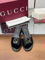 Шлепки Gucci женский кожа черный 180133-2