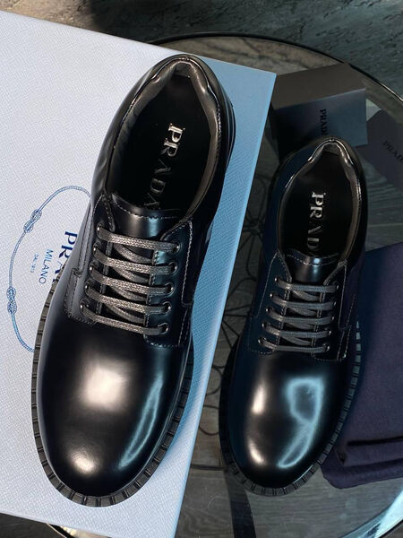 Мужские туфли Prada мужской кожа черный 145846-6