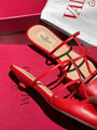 Шлепки Valentino женский кожа бордовый 152400-1