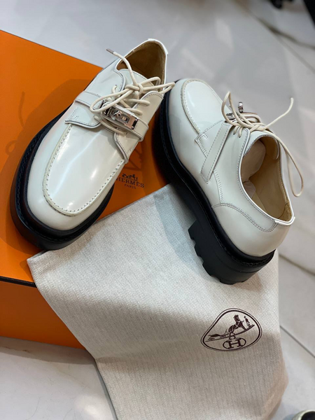 Дерби Hermès женский кожа белый 16355-9