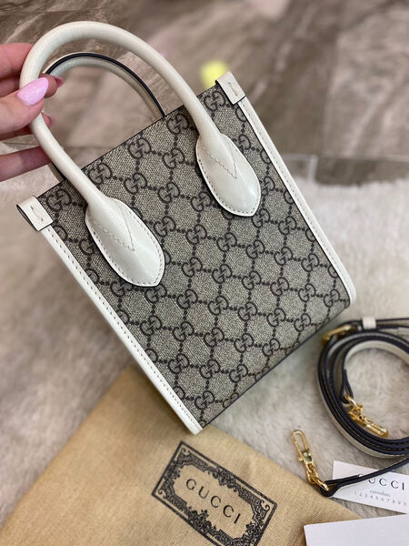 Сумка Gucci Jumbo Gg Mini женский канва monogram молочный 75076-3