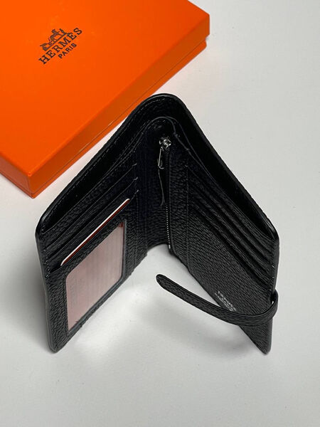 Мужской портмоне Hermès мужской кожа черный 153057-4