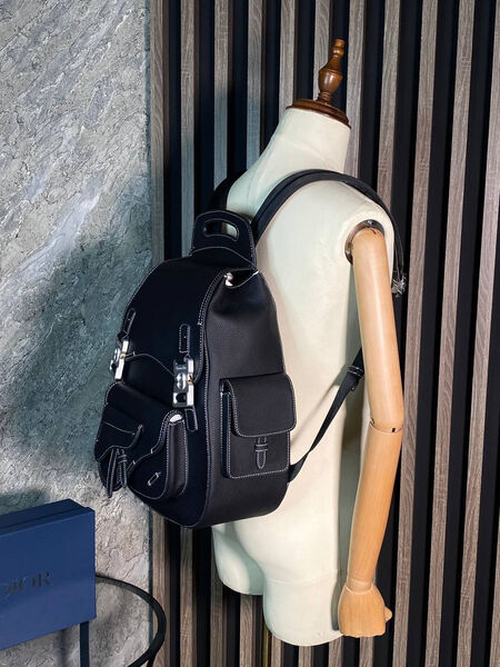 Мужской рюкзак Christian Dior мужской кожа черный 143624-2