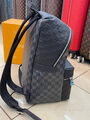 Мужской рюкзак Louis Vuitton мужской кожа черный 167091-8