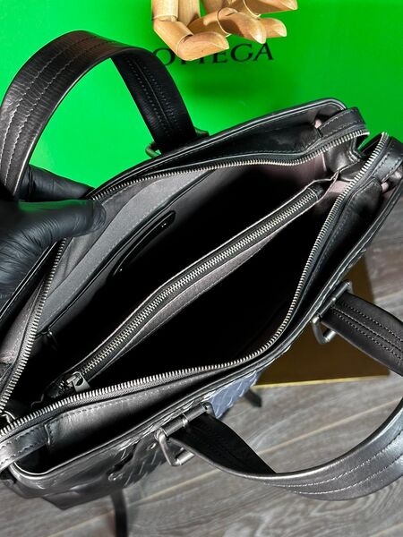 Мужской портфель Bottega Veneta мужской кожа черный 52038-10