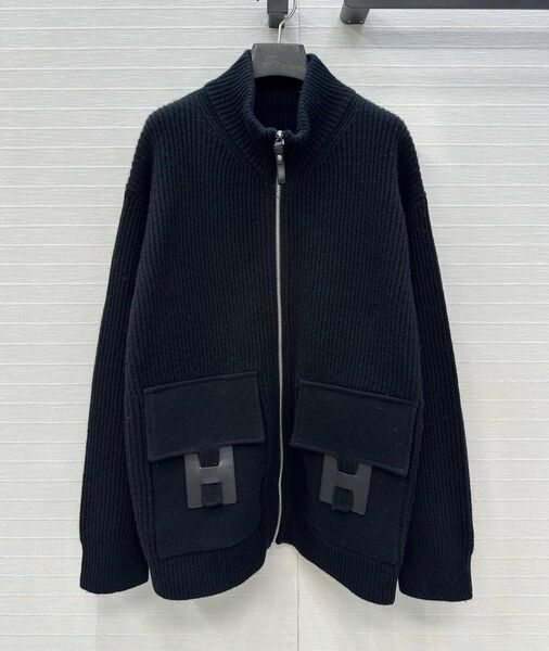 Кардиган Hermès женский вязаная ткань черный 200287