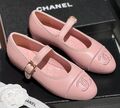 Балетки Chanel женский кожа розовый 147776-1