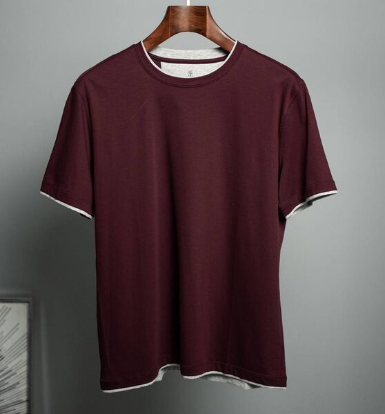 Мужская футболка Brunello Cucinelli мужской бордовый 151697