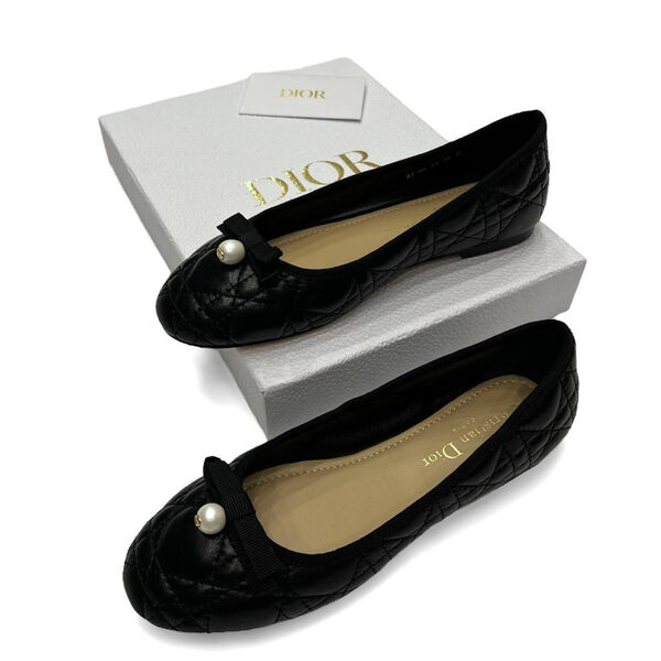 Балетки Christian Dior женский кожа черный 137099-5