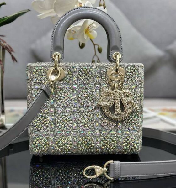 Сумка Christian Dior Lady женский кожа графитовый 196557