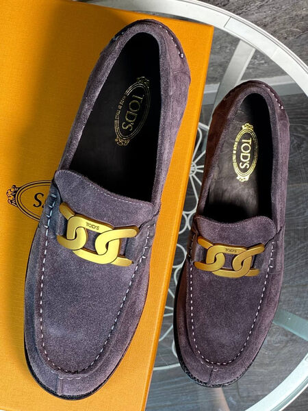 Мужские лоферы Tods мужской замша фиолетовый 171299-5