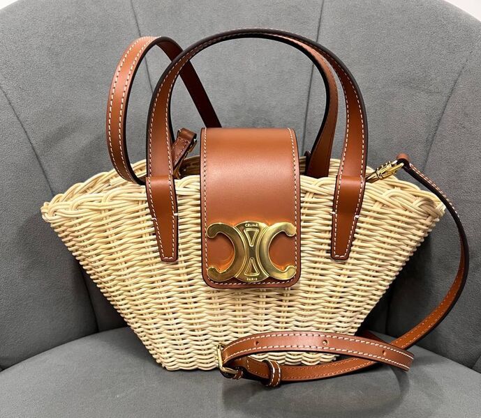 Сумка Celine женский солома бежевый 183952