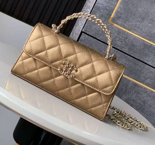 Сумка Chanel женский кожа бронзовый 189748