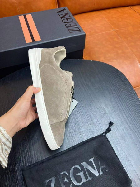 Мужские кеды Zegna мужской замша бежевый 165753-4