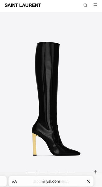 Сапоги Saint Laurent женский кожа черный 129573-2