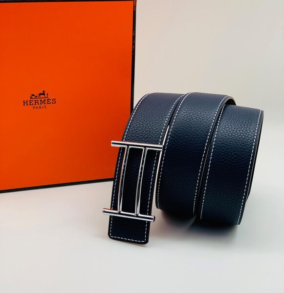 Мужской ремень Hermès мужской кожа синий 52564-2