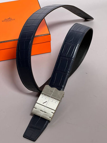 Мужской ремень Hermès мужской кожа синий 152867-2