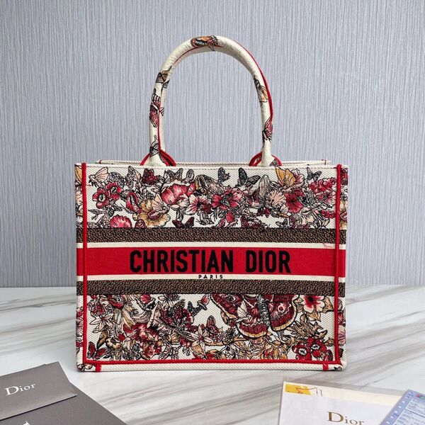 Сумка Christian Dior Book 41 женский текстиль бордовый 74161-2