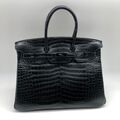 Сумка Hermès Birkin 35 ручная работа женский кожа черный 75375-3